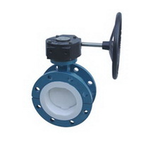 D343F flange fluorine lined butterfly valve